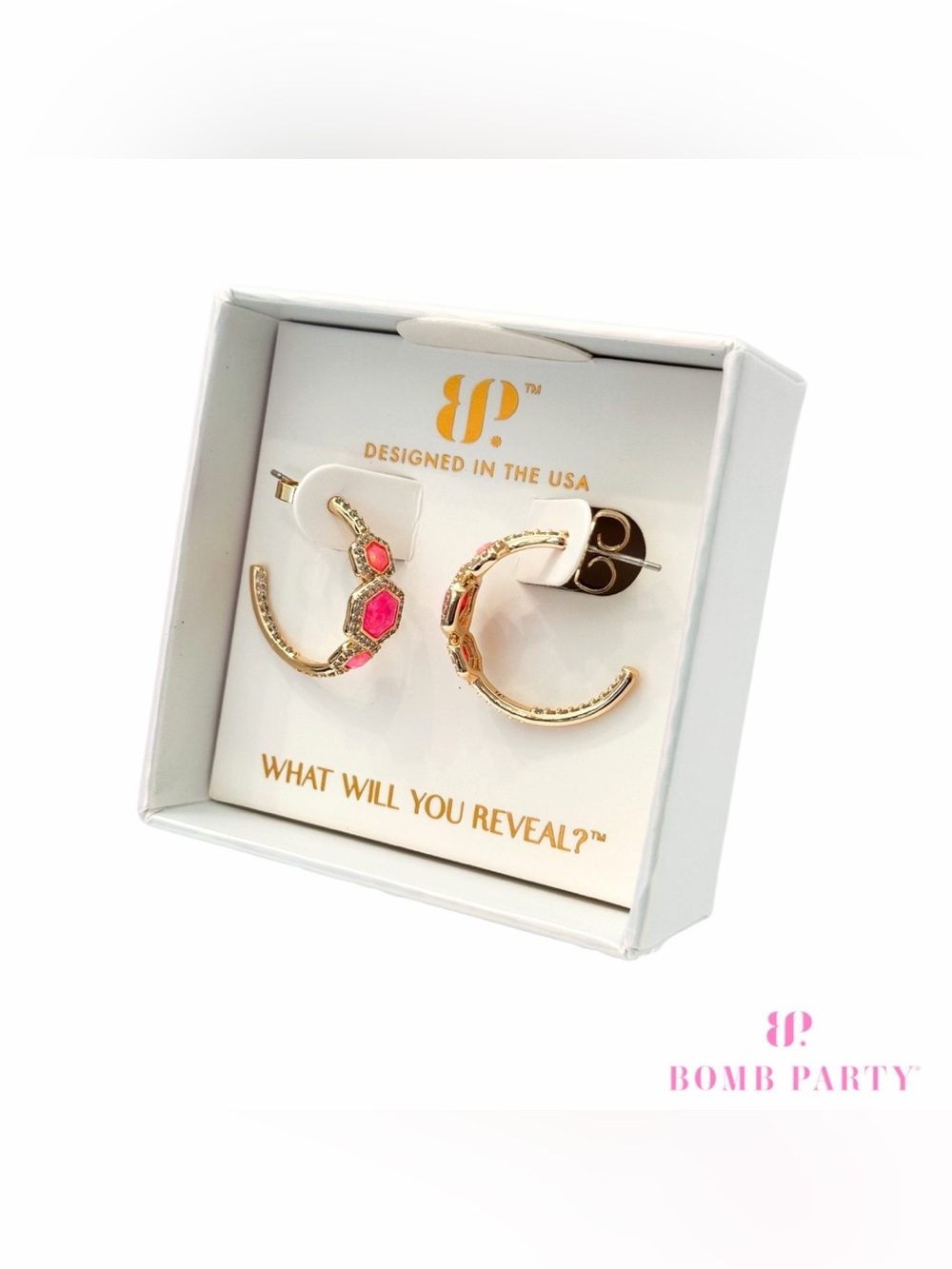 Bomb Party October 2026 Birthday Golden Hour Hoops Earrings